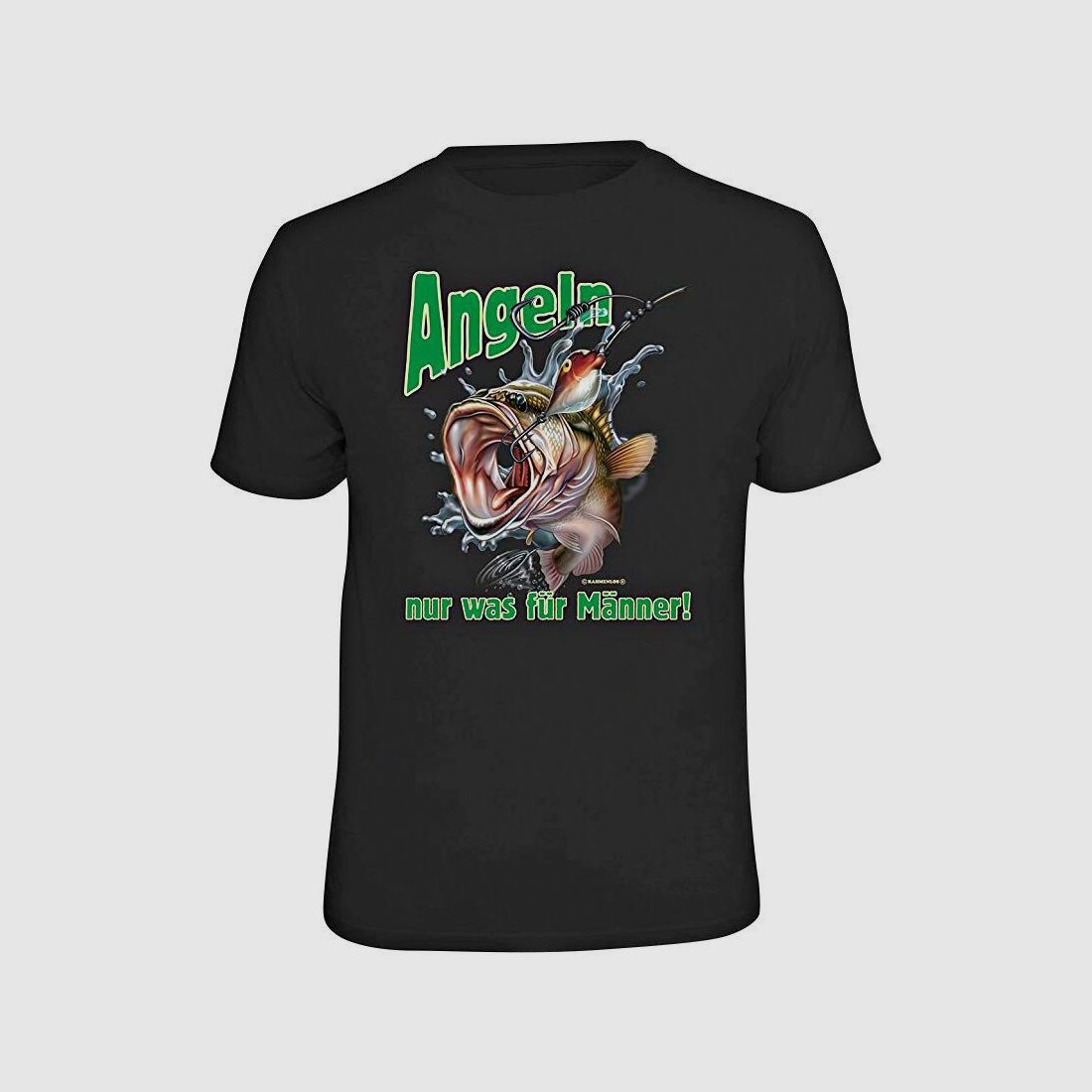 "Angeln - nur was für Männer!" T-Shirt Herren (Schwarz)
