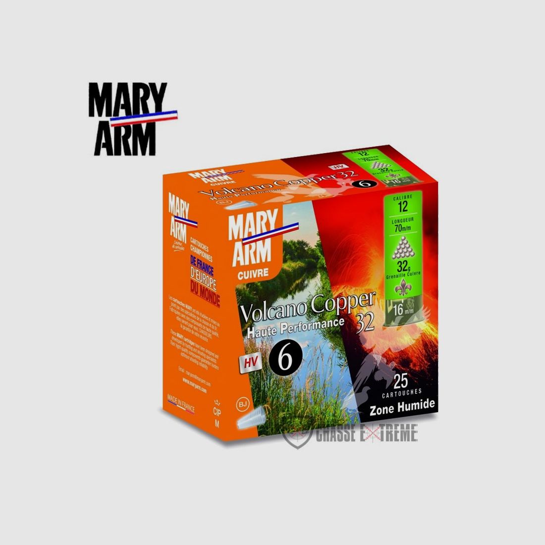 25 Cartucce MARY ARM Volcano Rame 32gr Cal 12/70