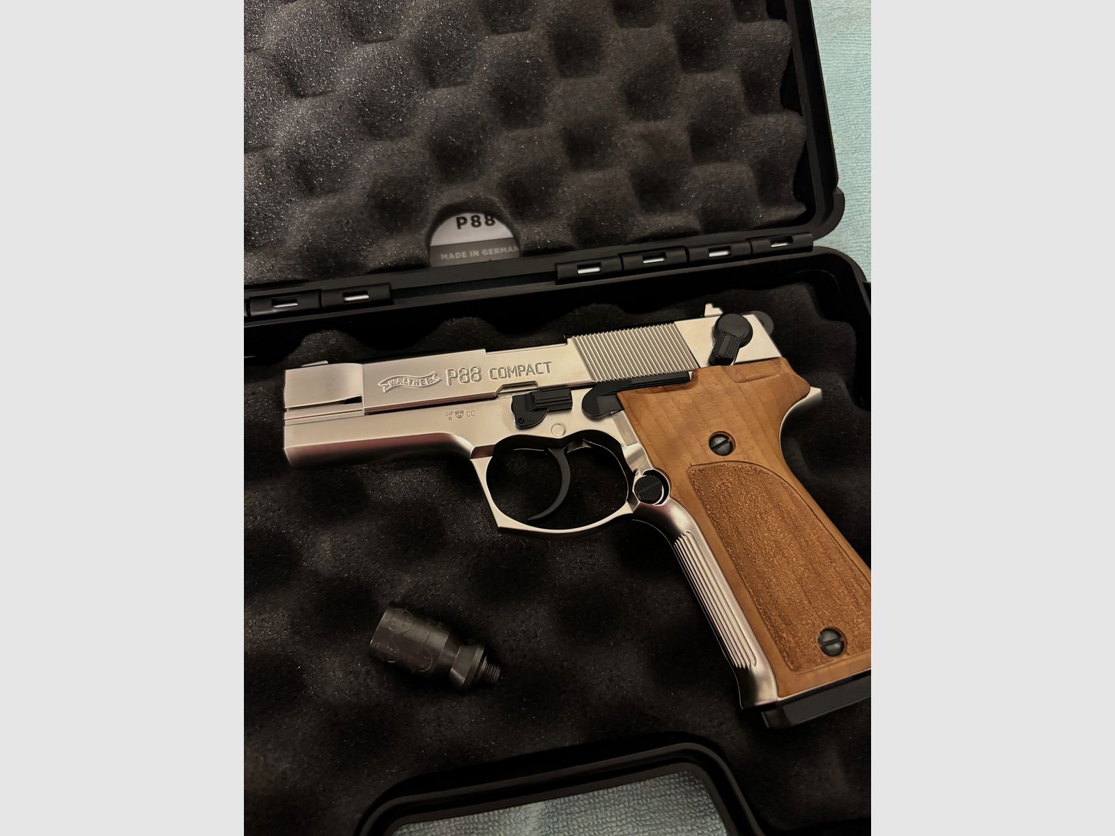 Walther P88 Nickel Wood Grip *New*