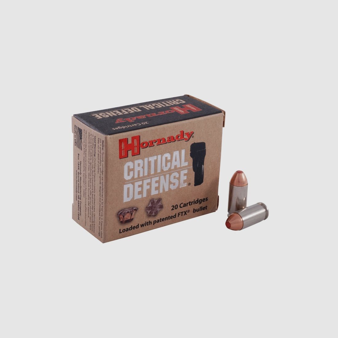 Hornady Critical Defense .40 S&W 165GR FTX 20 cartouches