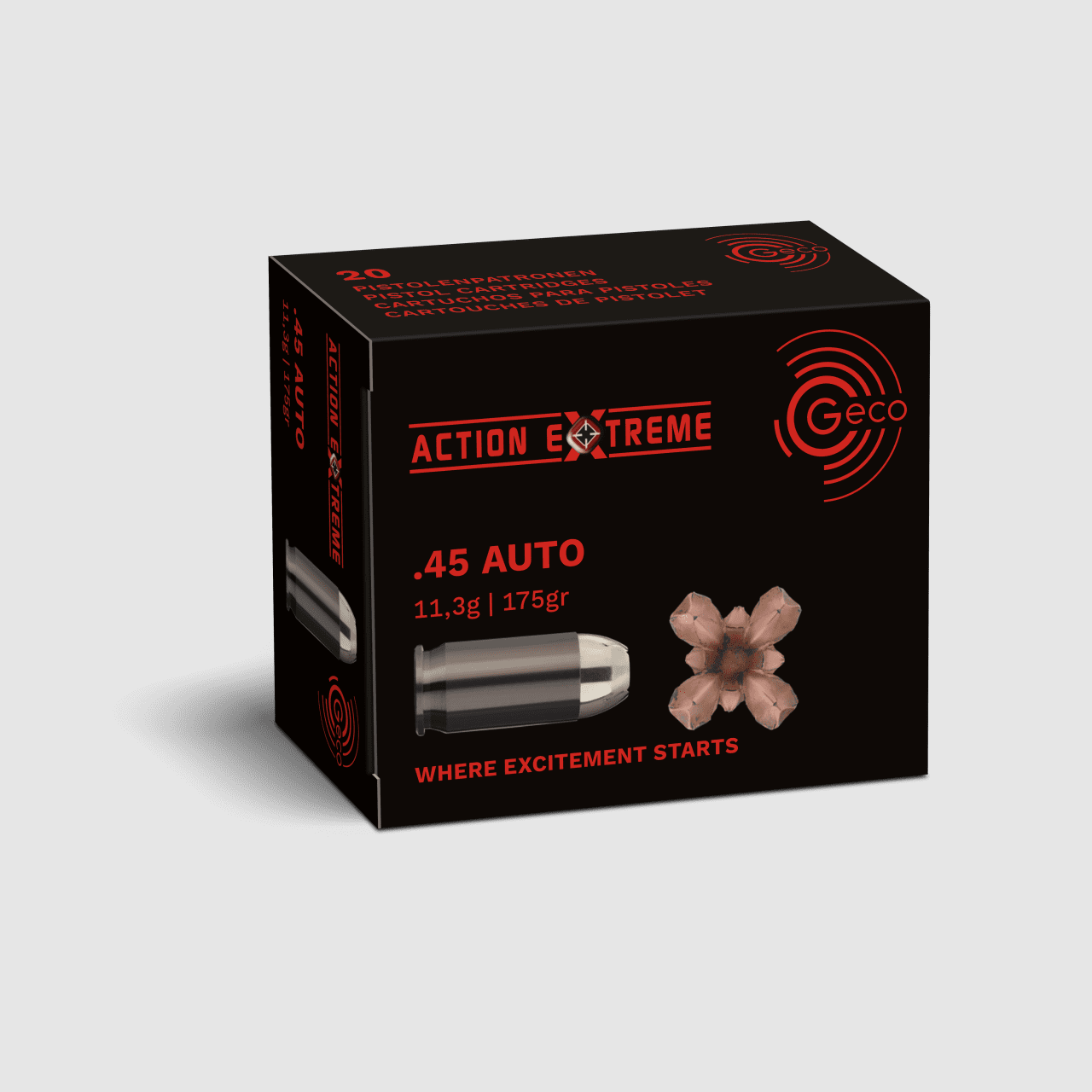 Geco .45 AUTO ACTION EXTREME 11,3g 175gr - 20 stuks