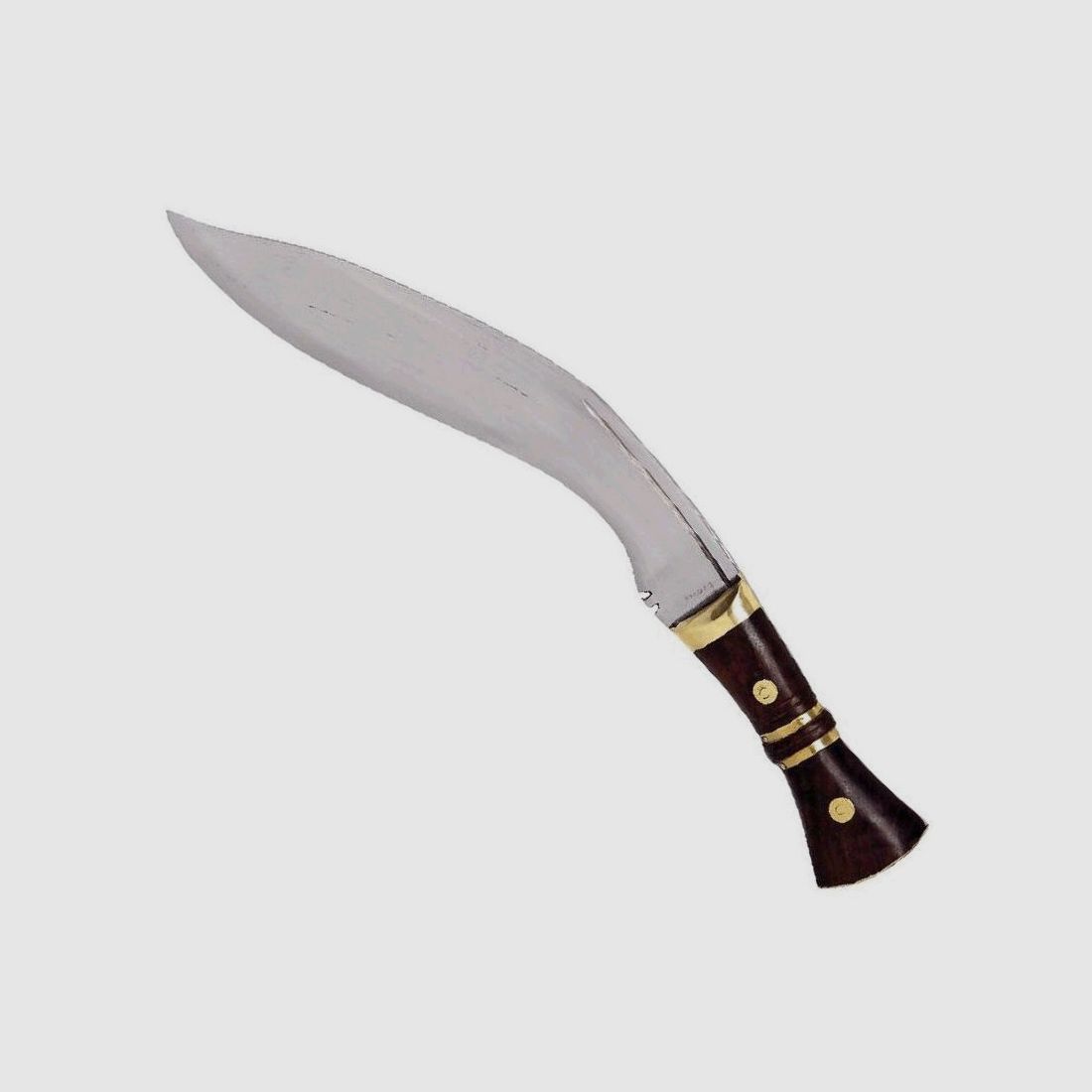 Kukri Messer mit Messingeinlage mit Lederscheide