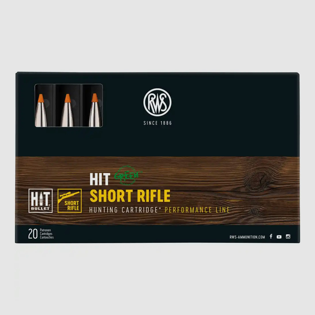 RWS 8X57 IS HIT Short Rifle 10.4g 160gr lead-free