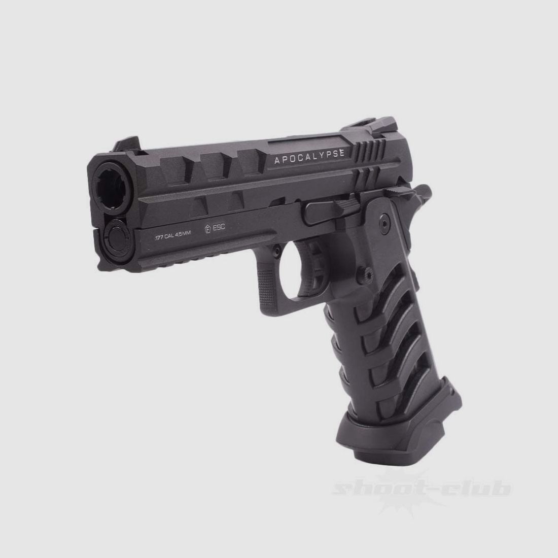 NX Apocalypse Co2 Pistole mit Blow Back 4,5mm Schwarz Skelett-Griffstück