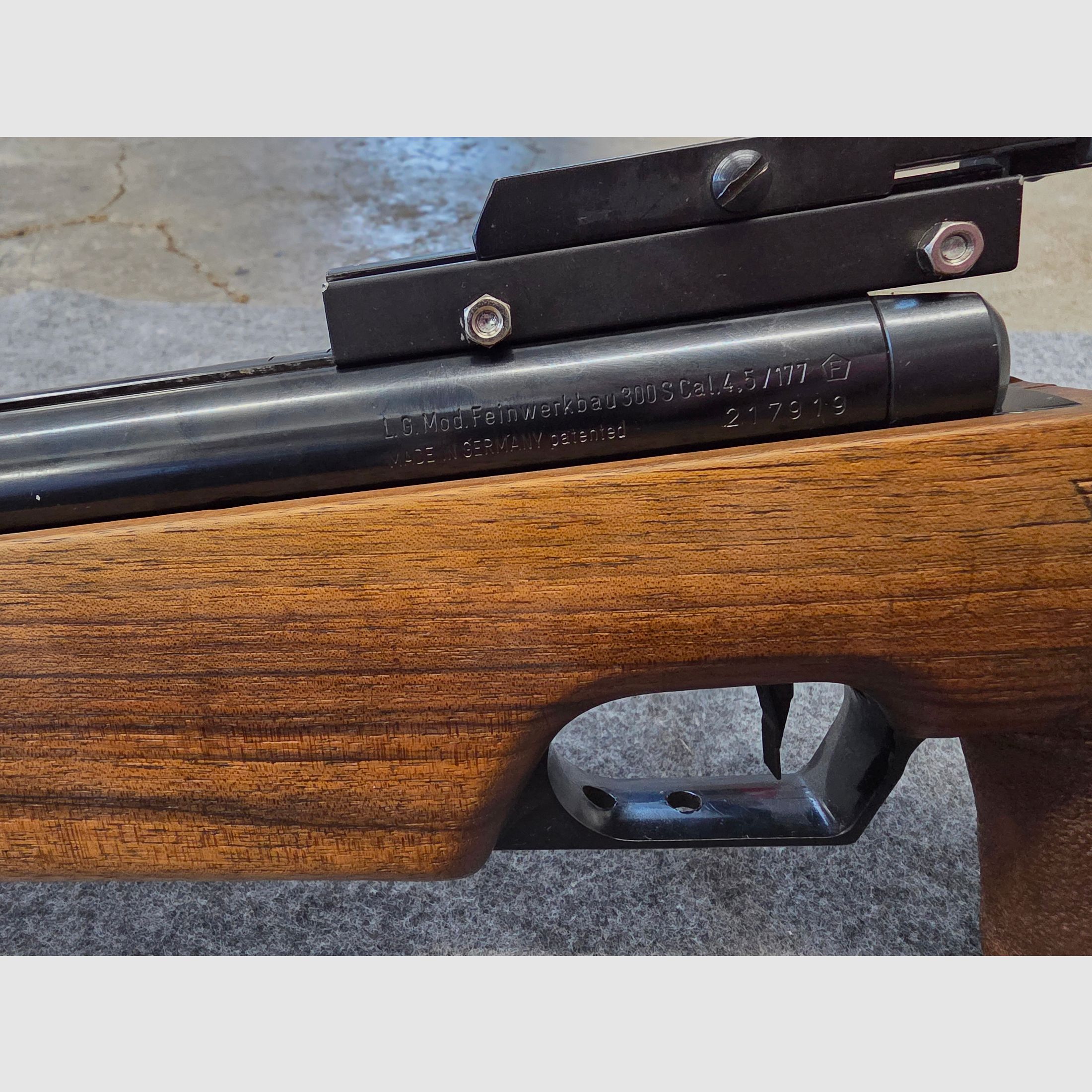 Seitenspanner Feinwerkbau FWB Mod. 300s Luftgewehr Match Gewehr mit Diopter Visier Erhöhung
