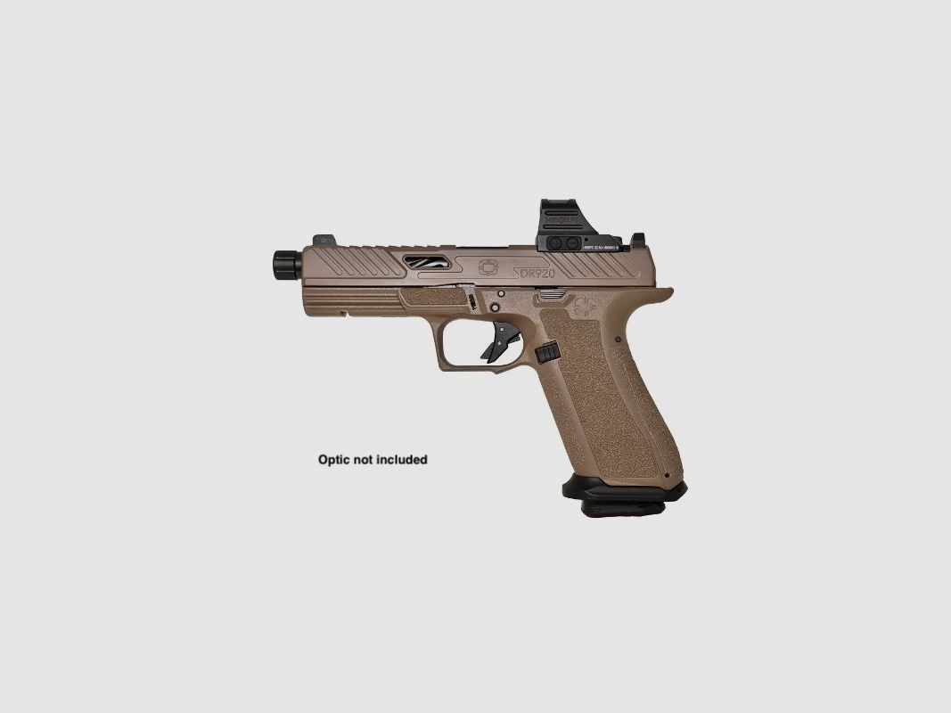 Shadow System DR920 9mm FDE Elite Slide OR FDE Spiral Threaded Barrel Blk SS Rod Green Tritium, Bild 2 von 2