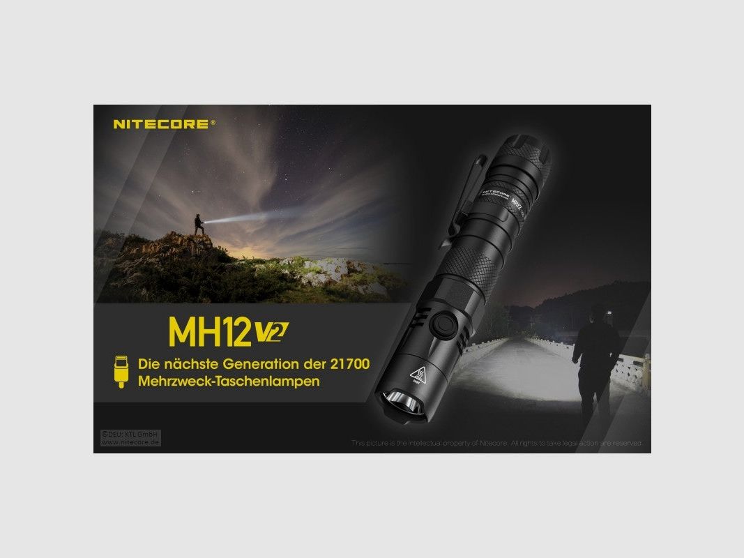 NiteCore® Taschenlampe MH12 V2 (inkl. Akku), Bild 1 von 3