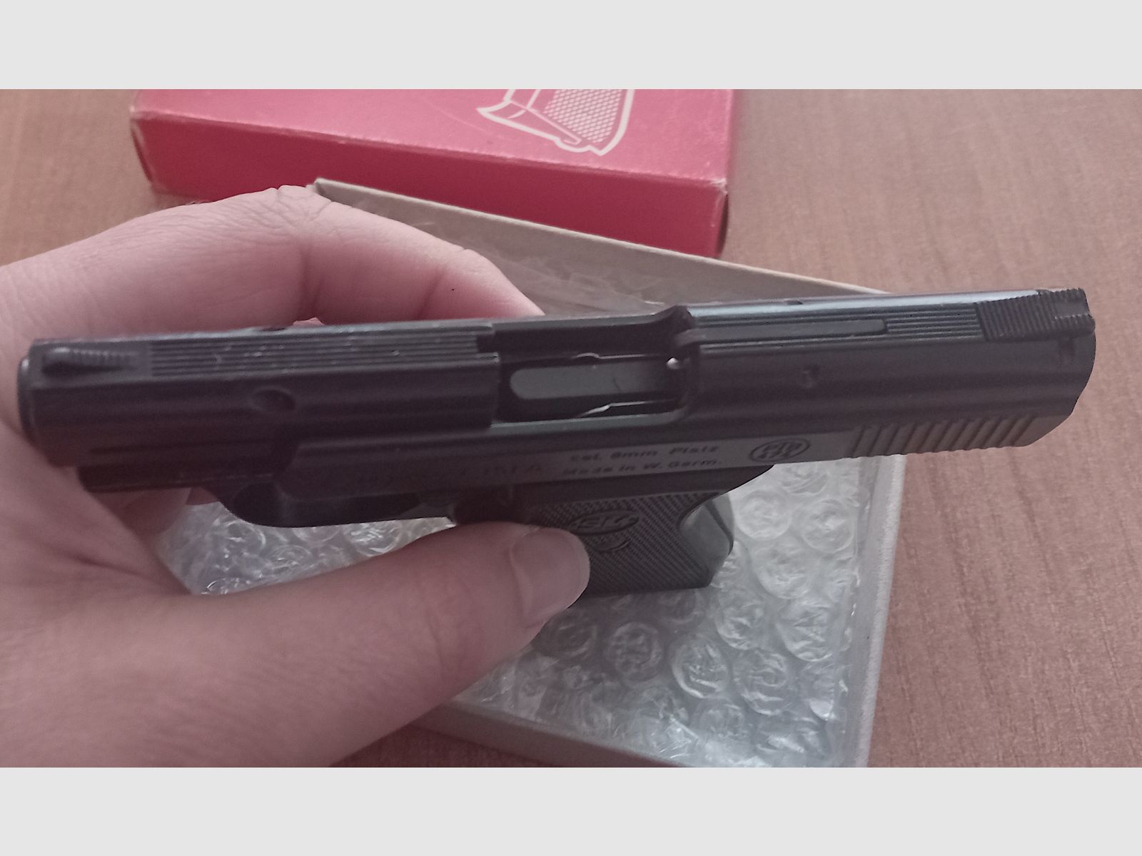 Seltene Starterpistole Rhöner SM 151A im PTB 474/ Kal. 8 mm Knall