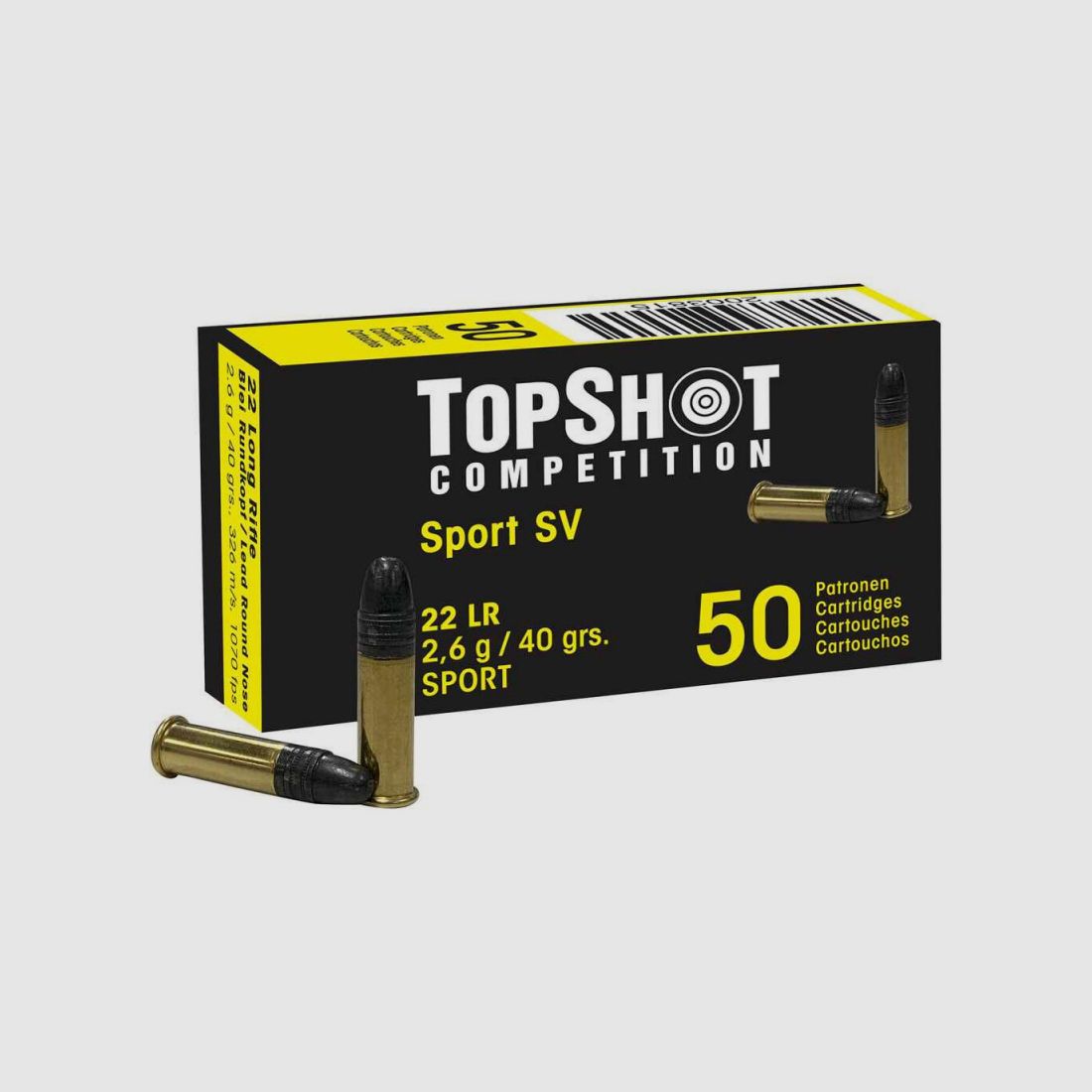 TOPSHOT 22LR 40 GRS/2.6 GR BLACK EDITION SPORT SV 50 PCS
