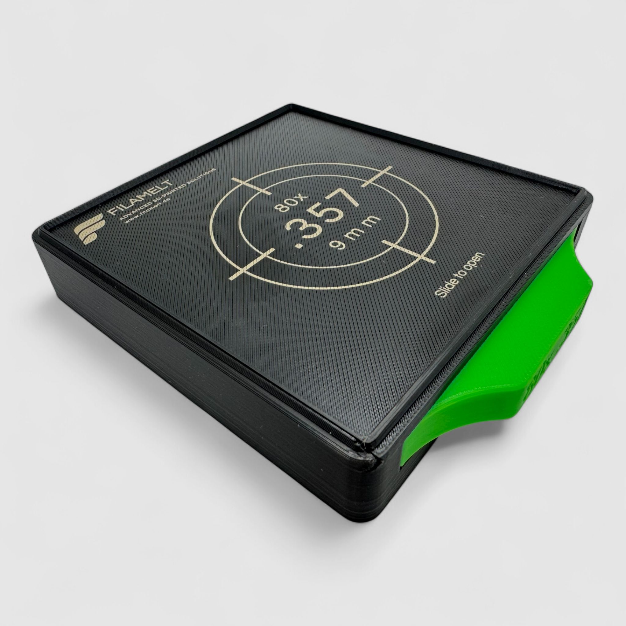 Diabolo-Box für 80x .357 / 9 mm – Praktisch, stapelbar, wiederverwendbar. Matchbox