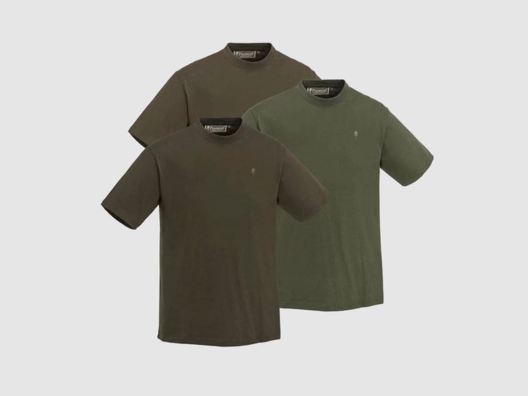 Pinewood T-Shirt 3er Pack Grün/Braun/Khaki