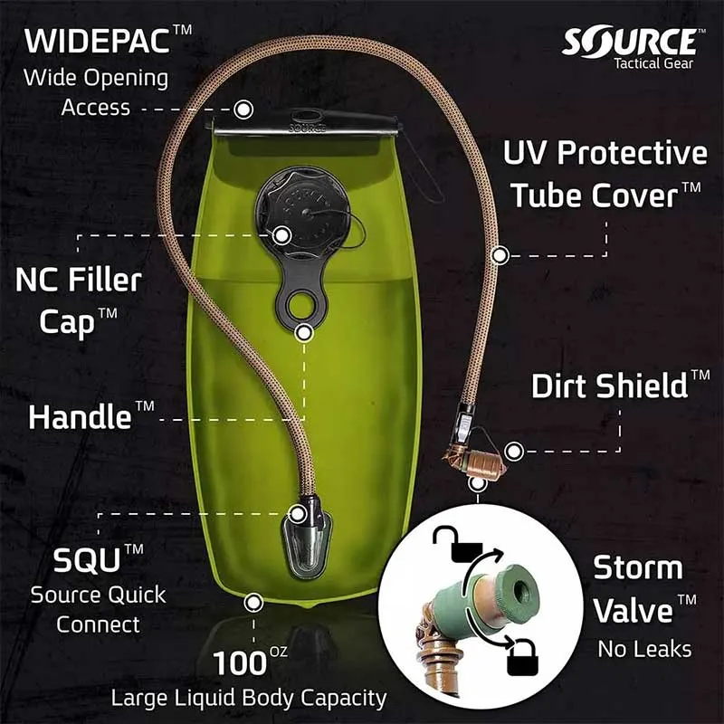 Military hydration bladder for backpack – Source Tactical Gear – WXP 3L foliage, image 4 of 6
