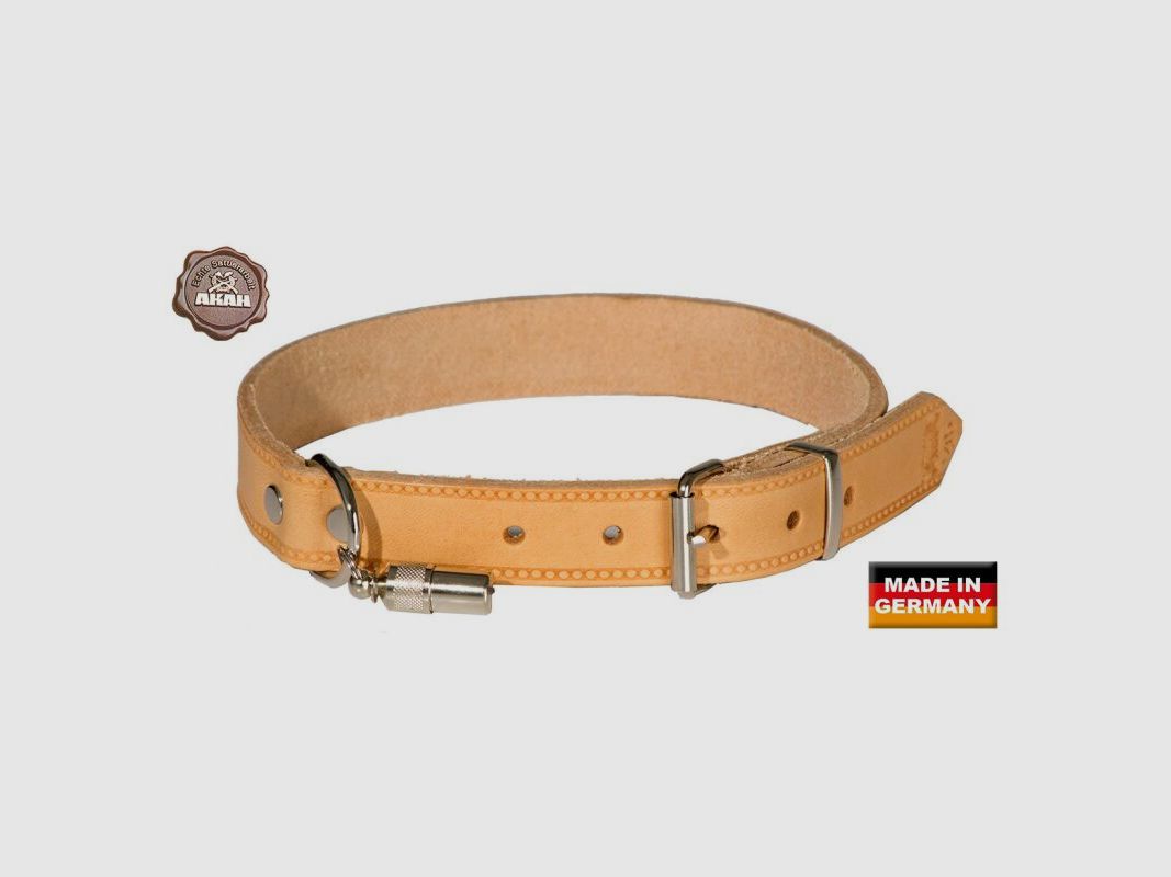 AKAH Halsband genietet aus Fahlleder