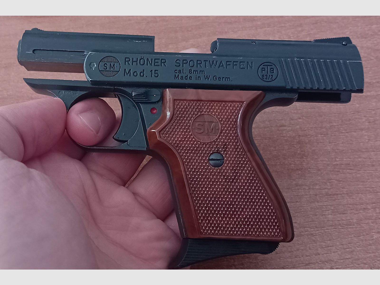 Alte Rhöner SM 15 Kal. 8 mm Knall im PTB 83/2 von 1989!