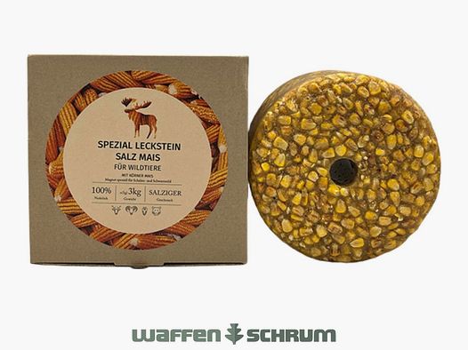 Wildlutscher Spezial Leckstein 3 kg Salz Mais