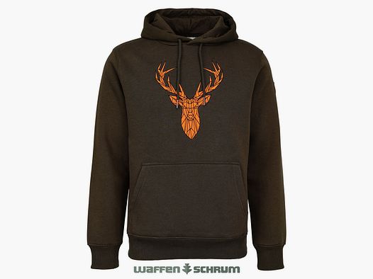 Hubertus Hoodie Hunting Deer Olive /brown