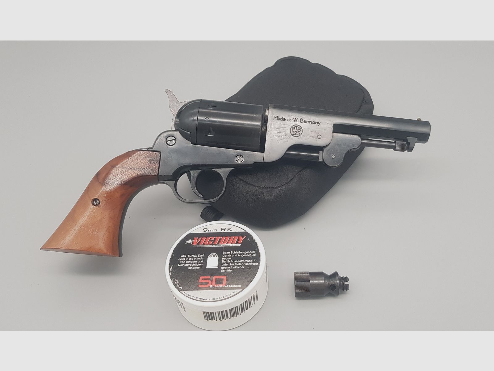 Reck Mod. Army Cal. 380 K 9mm RK Single Double  Action Schreckschuss SRS Western  Revolver PTB 325  sehr selten