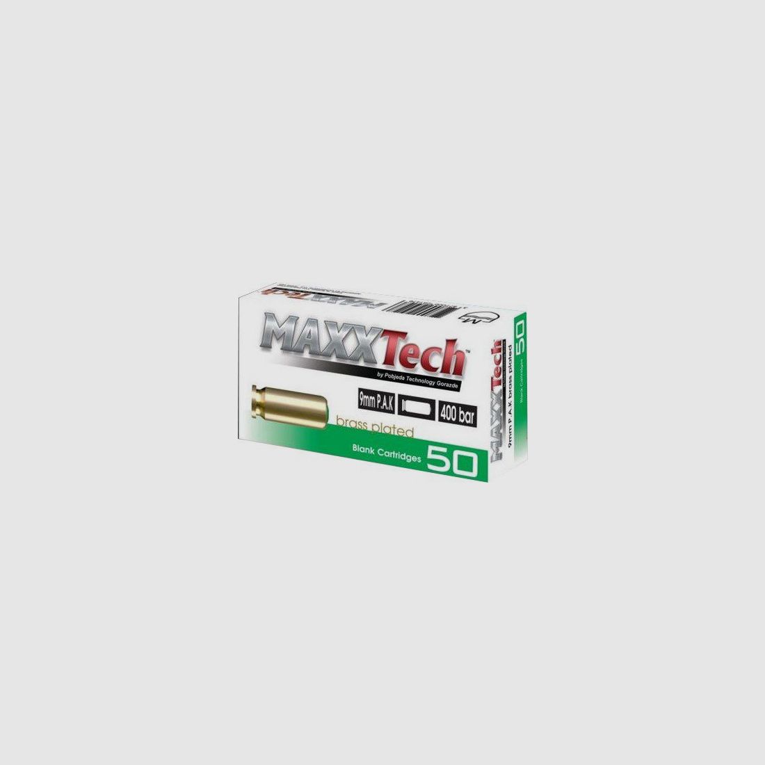 MAXXTech Patrone 9MM PA A BLANC X50- 400BARS