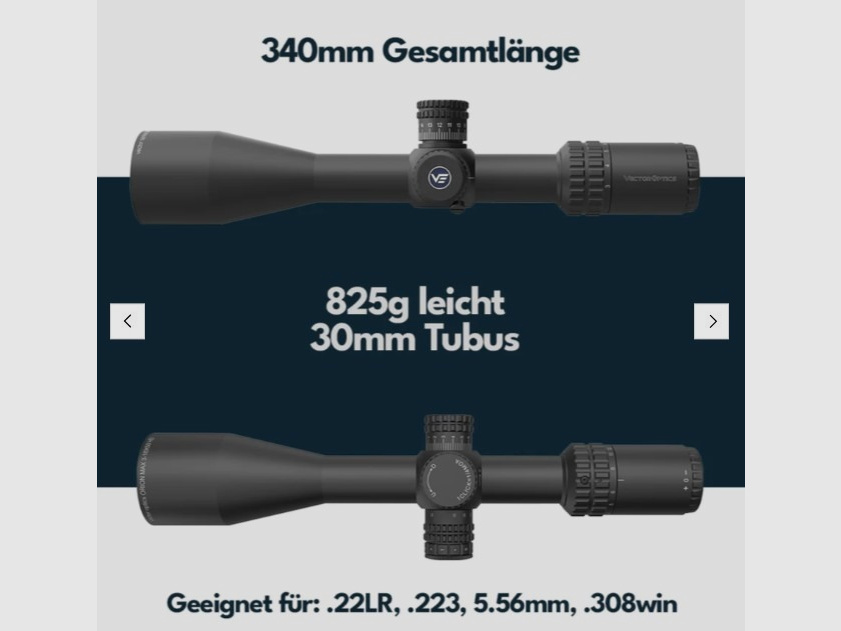 Vector Optics SCOL-57 Orion Pro Max Zielfernrohr 3-18x50 HD SFP - Montage für 21mm Picatinny/Weaver