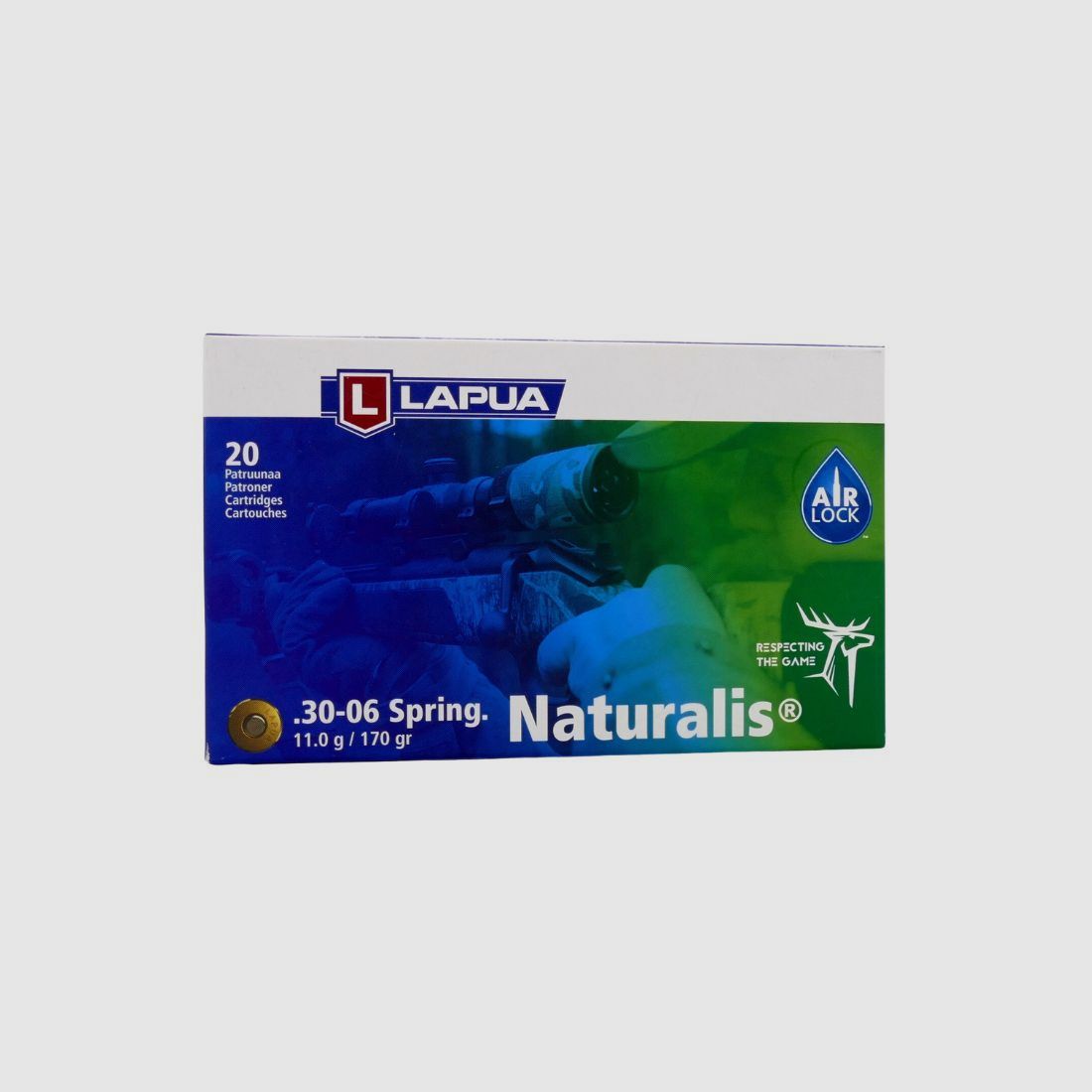 Lapua .30-06 Spring. Naturalis 11,0g/170gr. Büchsenpatronen Bleifrei