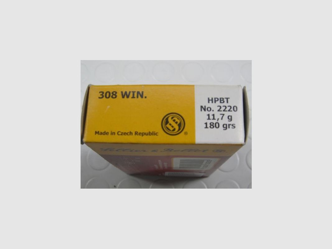 S&B CARICHE 308 WIN 180 GR MATCH, immagine 2 di 2
