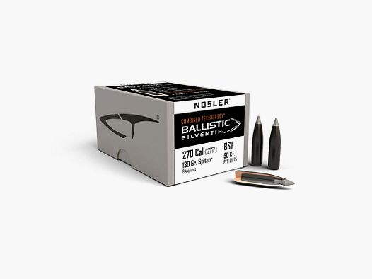 PRAWDZIWE – NOSLER – BALLISTIC SILVER TIP 270 kal. (.277″) Spitzer 130gr (8,4 grama) (50szt) -51075