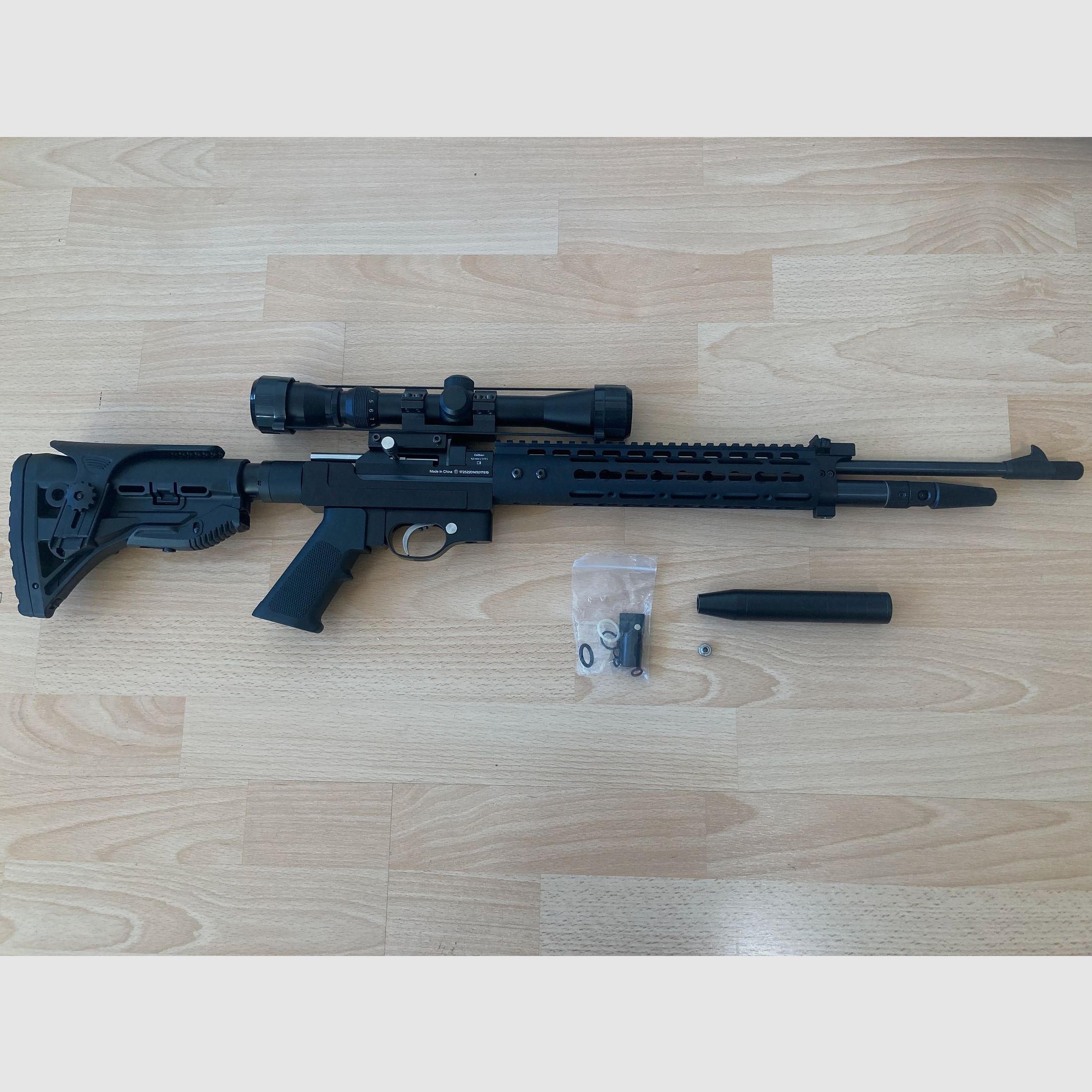 Diana Trailscout Luftgewehr 4,5mm Umbau AR15-Stil 7,5J, inklusive Zielfernrohr und 12J Ventil (nicht eingebaut)