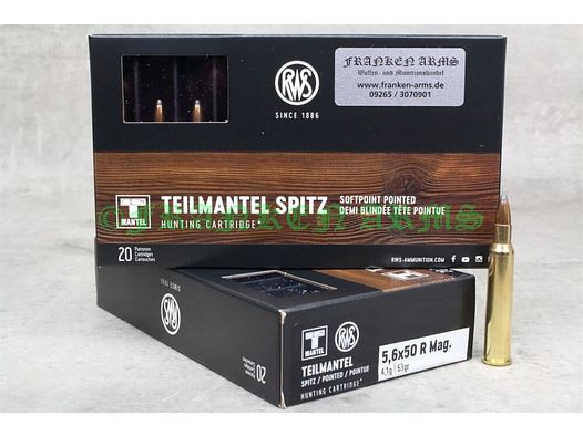 RWS	 Teilmantel 5,6x50R Magnum 63gr. 4,1g 20 Stück Staffelpreise