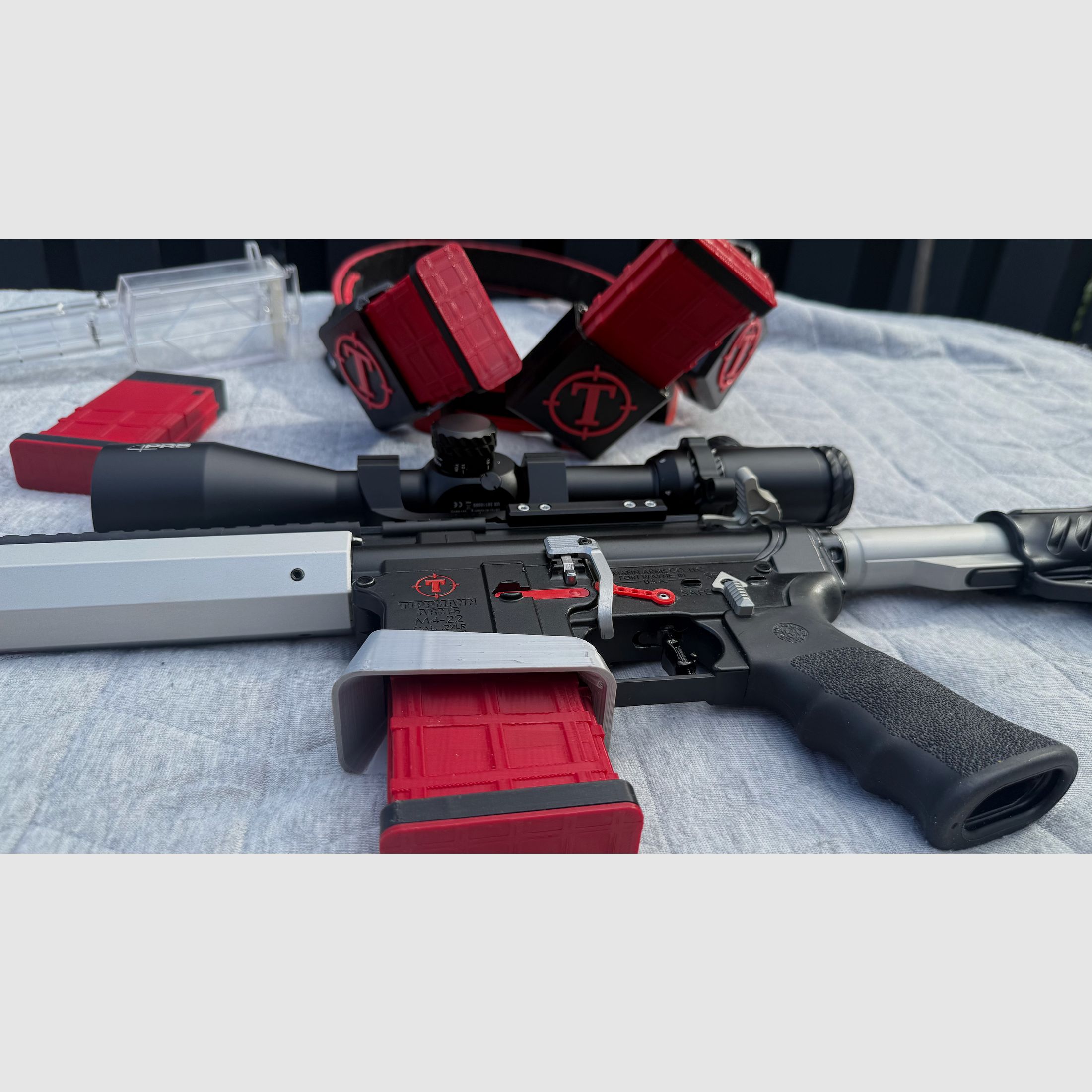 Tipppmann M4-22 Elite Red Line .22lr 16"  mit ZF 2,5-15x50 und Hipertouch  Competition 