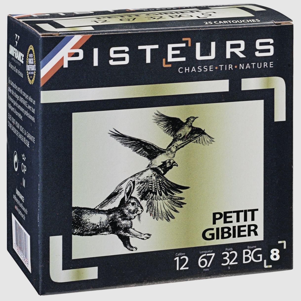 PATRONI PER PICCOLO CACCIA CAL.12/67 N° 8 32 G PASTA GRASSA SCATOLA 25