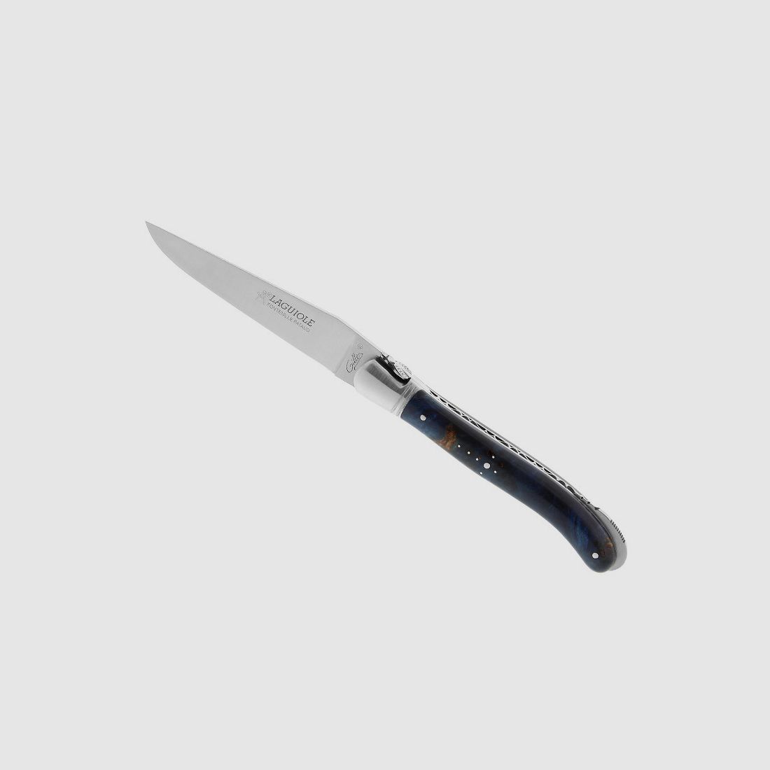 LAGUIOLE GILLES NATURE LOUPE DE PEUPLIER BLEUE 12CM INOX