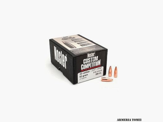 NOSLER – CUSTOM COMPETITION CAL .22 (.224”) 52GR HPBT (250PZ)