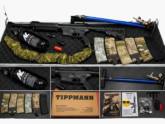 Tippmann M4 Carbine HPA Complete Set – used – like new – 6 magazines