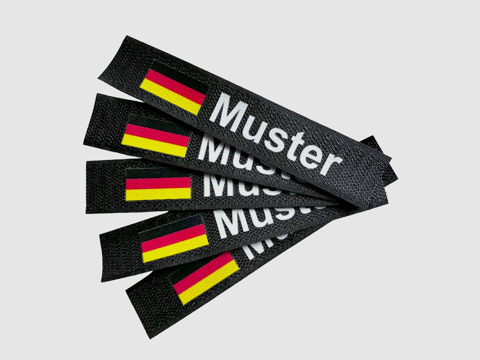 ASMC Namensbänder 5er Set mit Flagge Schwarz