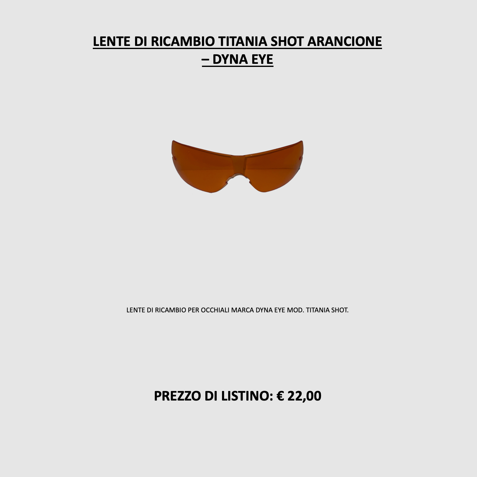 DYNA EYE – VERRE DE REMPLACEMENT TITANIA SHOT ORANGE, image 2 sur 2