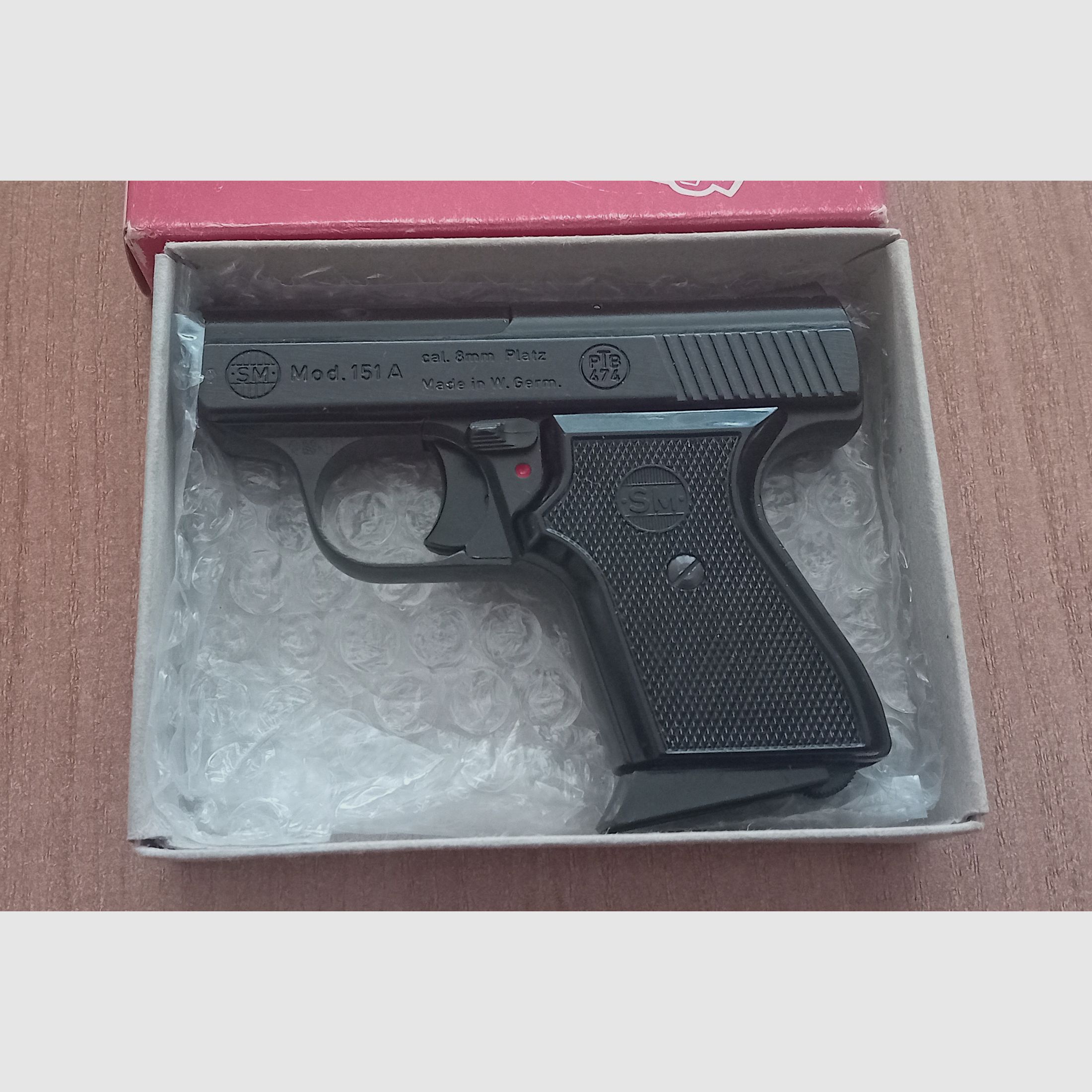 Seltene Starterpistole Rhöner SM 151A im PTB 474/ Kal. 8 mm Knall