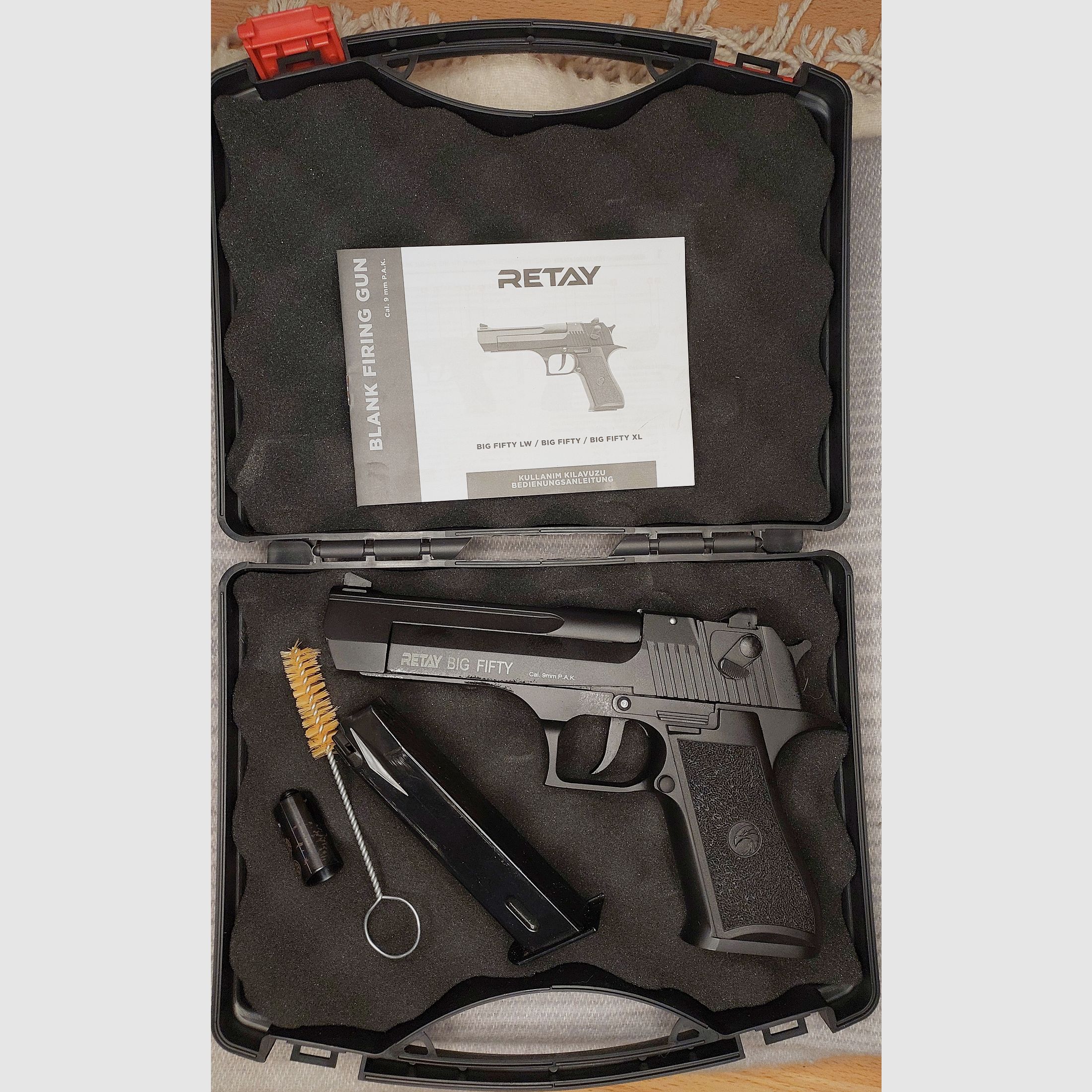 Retay Big Fifty blank firing pistol 9mm P.A.K. blued (PTB 1074)