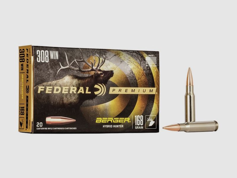 Federal Premium Berger Hybrid Hunter .308 Win. 168GR JHP 20 cartridges