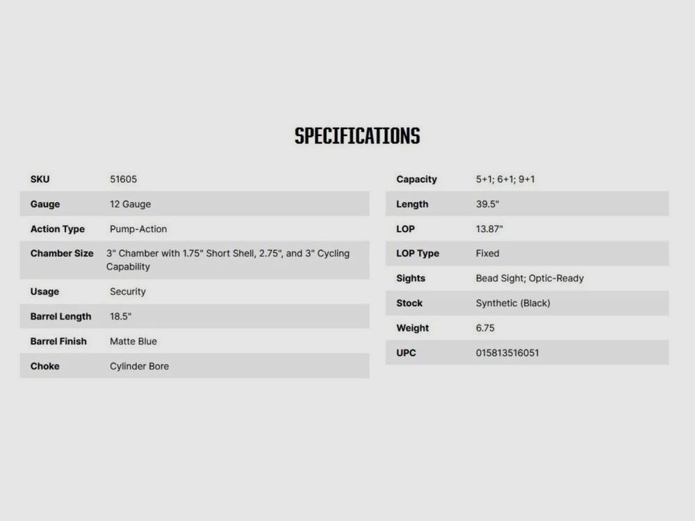 Mossberg 590S Optic-Ready 18,5" (5 Zoll) Black 12/76