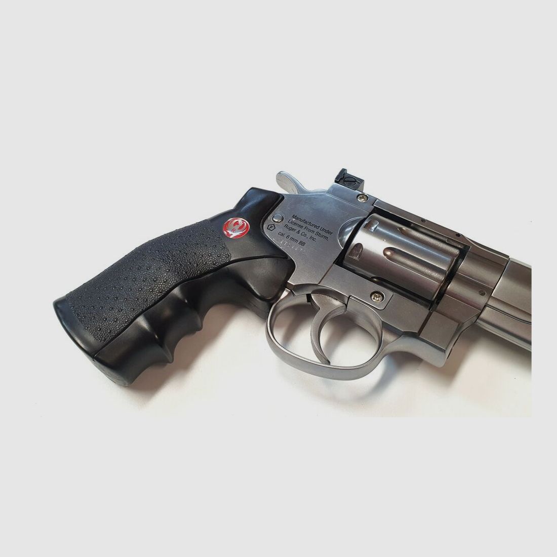 RUGER Airsoft CO₂ Ruger SuperHawk Chrome Finish, 6mm, Airsoft Revolver; F im Fünfeck - Defekt