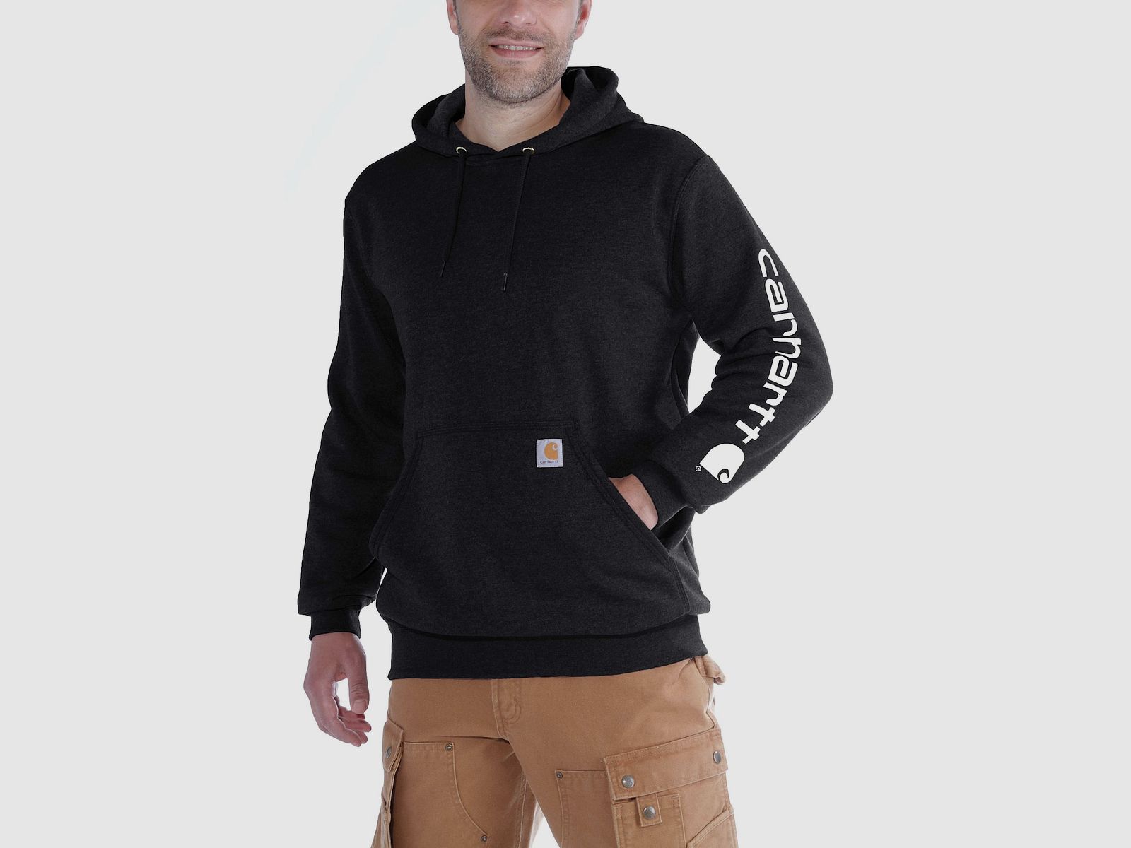 Carhartt Sleeve logo Hoodie Men Black S