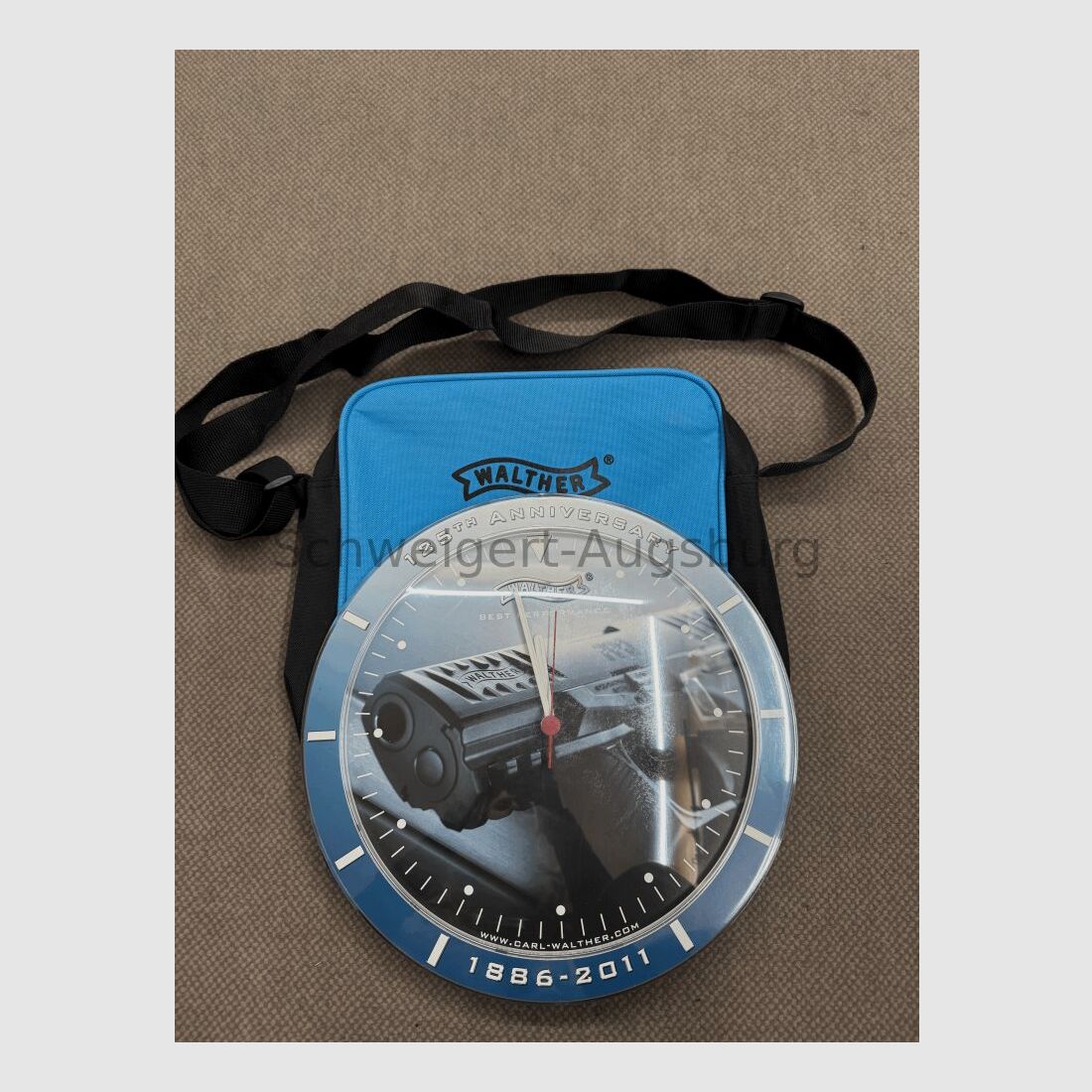 125 Jahre Walther Wanduhr mit Schutztasche