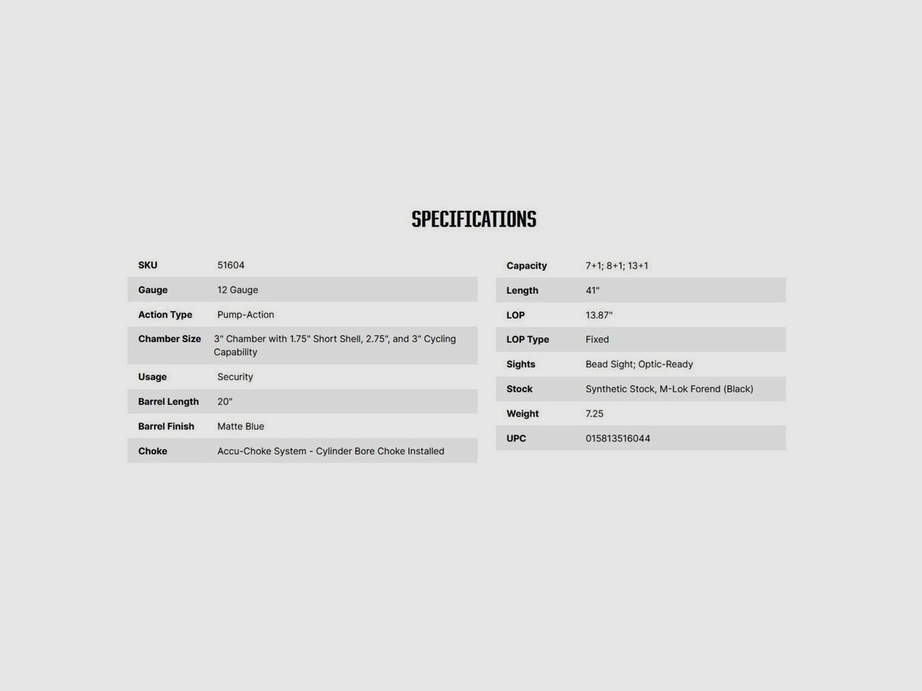 Mossberg 590S Optic-Ready 20" (20 inches) Black 12/76
