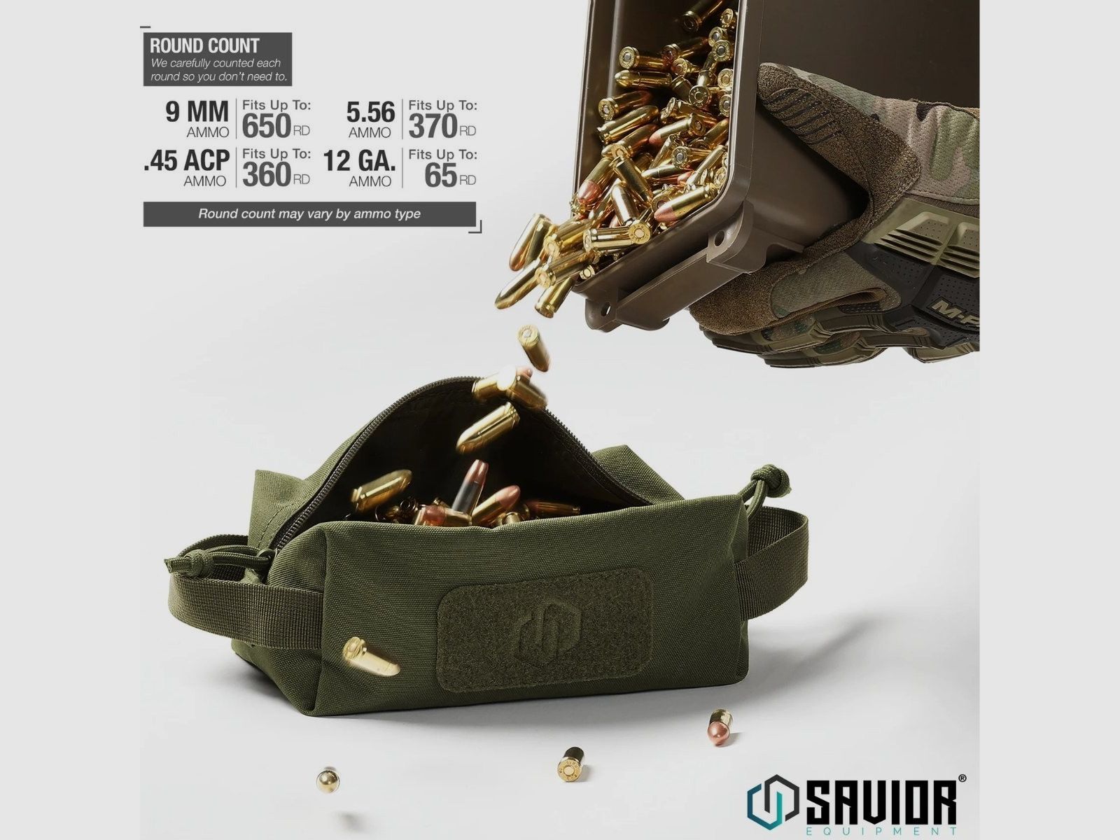 Savior – Borsa per munizioni – Loose Sac – Soft Ammo Carrier confezione da 4 – Grigio – SP-AMST-4P-GS, immagine 3 di 6