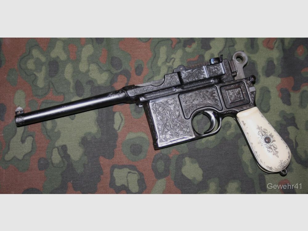 Mauser C96 "large ring hammer" voll graviert