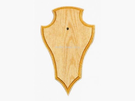 Horn plate for deer, 19X12 cm, pointed shape, with cutout, light