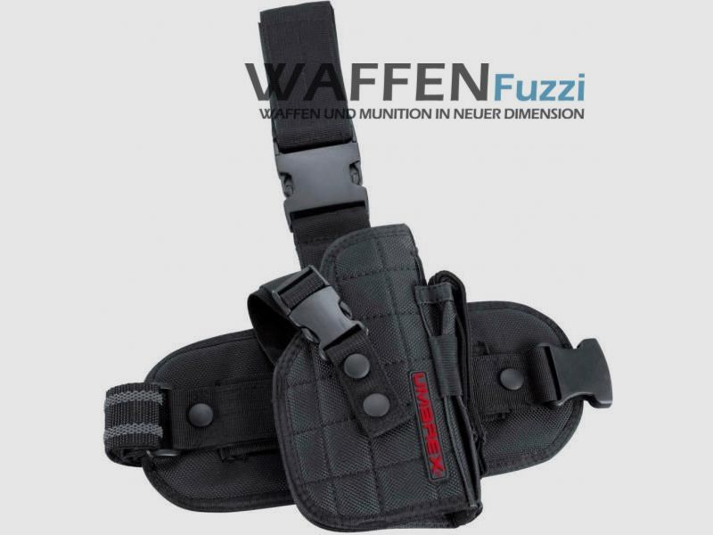 Thigh holster with magazine pouch for handgun