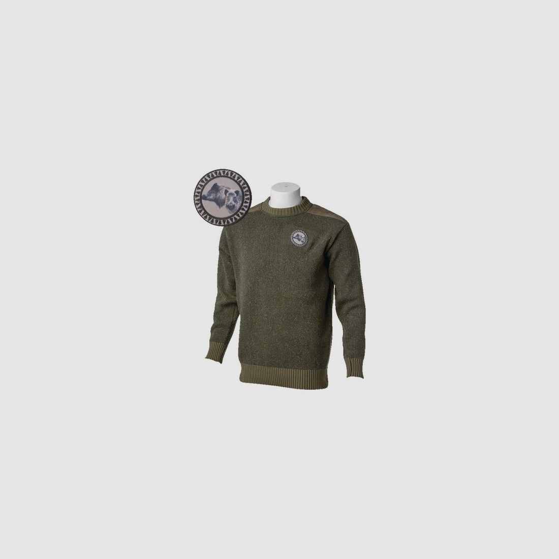 Pull Rundhals Bartavel P60 Wildschweine khaki Größe XL