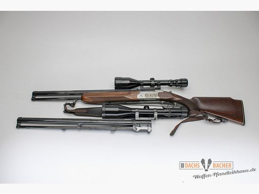 BBF BDB Bockbüchsflinte Bockdoppelbüchse Tikka 512S Kal. 12/70 + .222Rem + 6,5x55SE + .30-30Win Keller + Simmann