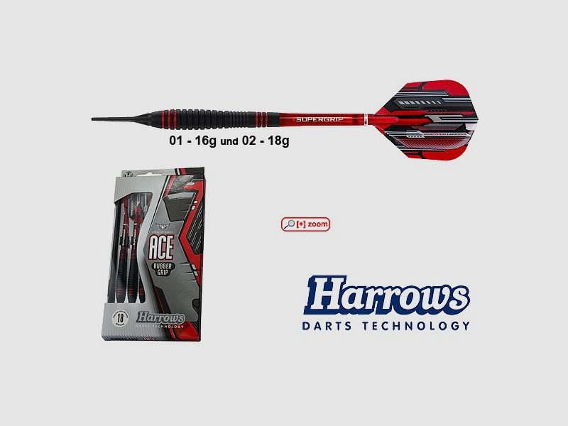 Harrows Darts Technology Ace Soft 16g Dart & Accessoires